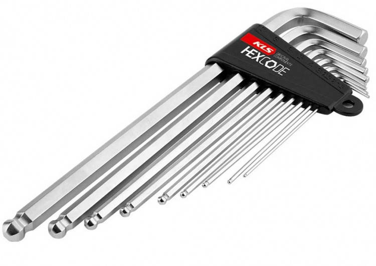 

Набор шестигранников Г-образных - KLS Hexcode, с шаром (9 штук)