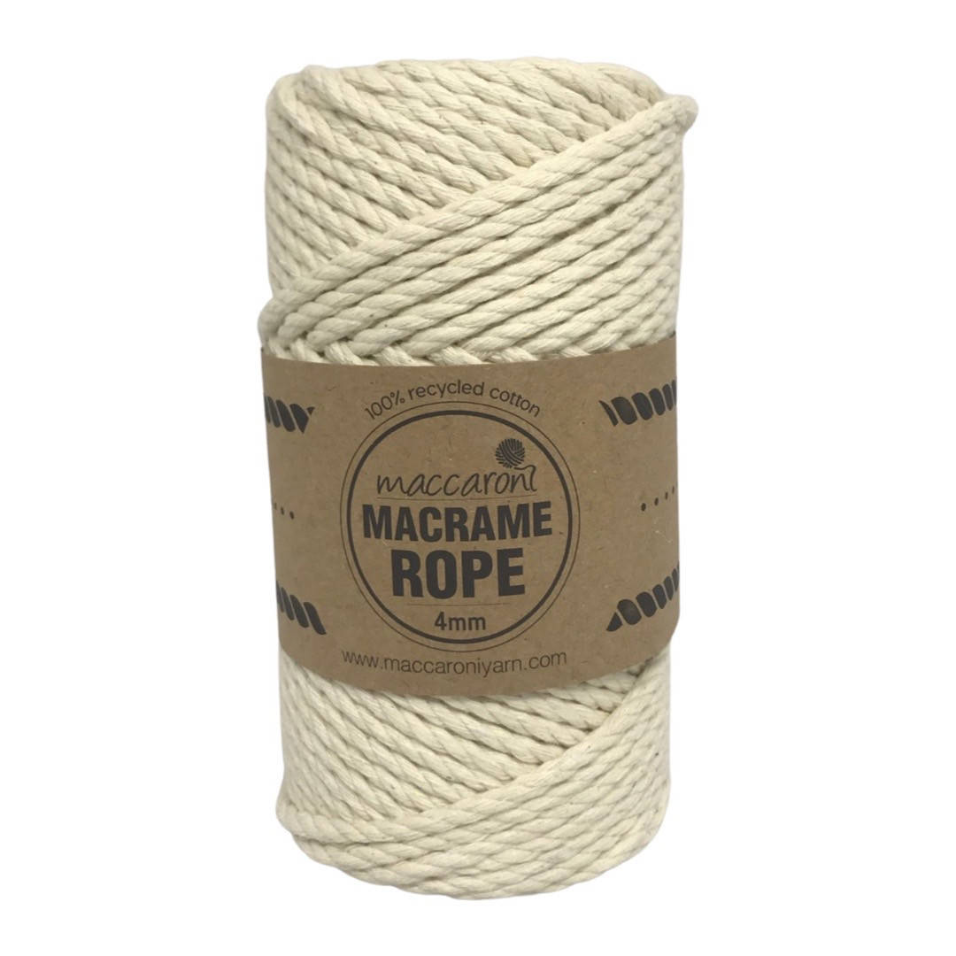 

Крученый Хлопковый шнур Macrame Rope Maccaroni 4 мм, светло-кремовый