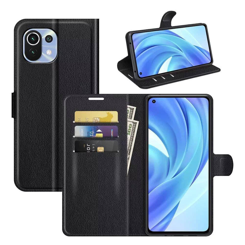 

Чехол-Книжка с карманами для карт для Xiaomi Mi11 lite цвет Черный