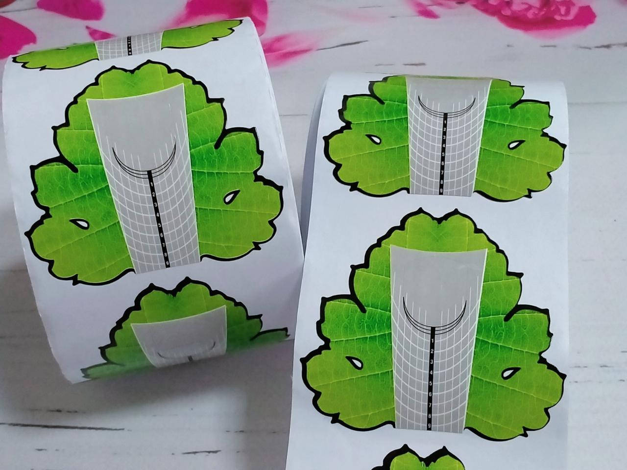 

Формы для наращивания ногтей зеленый листок 500 шт(рулон), Зелёный