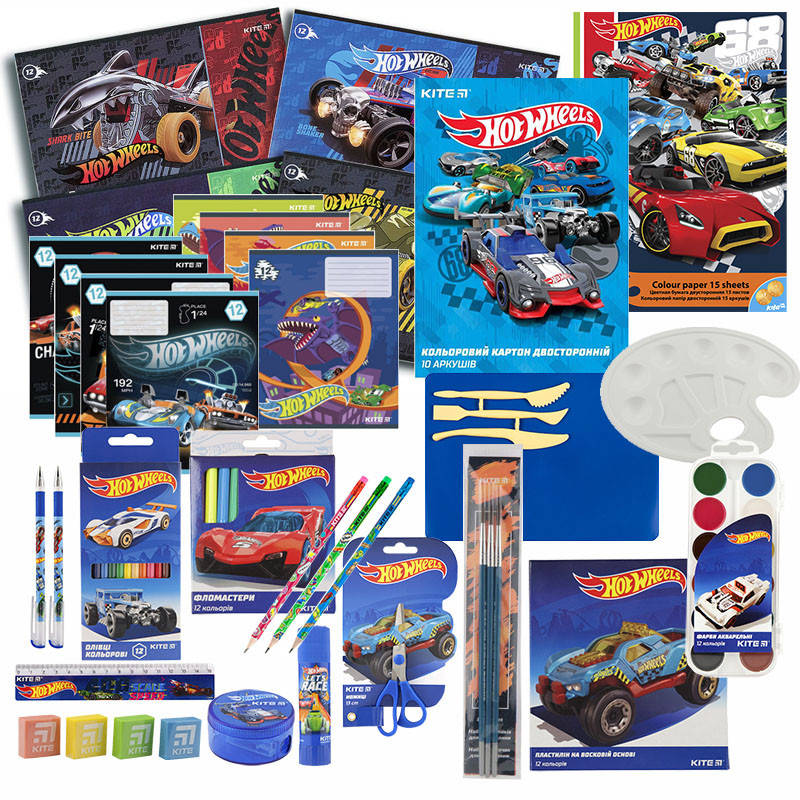 

Набор канцтоваров 27 предм. Hot Wheels KITE HW20-000
