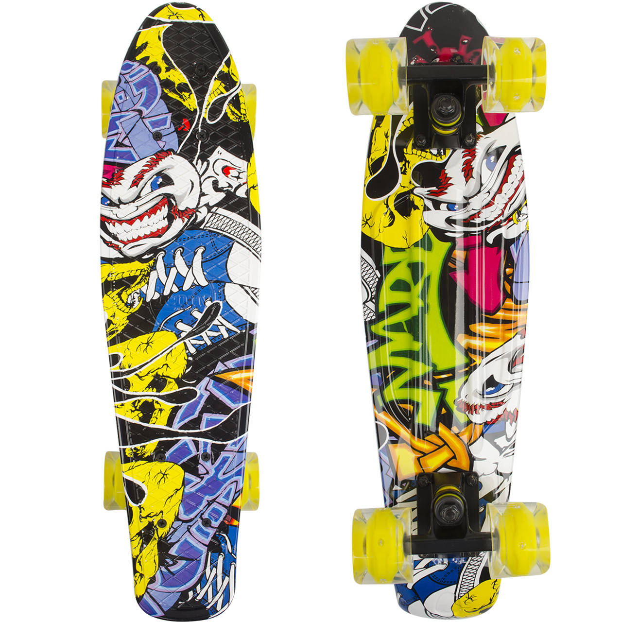 

Пенни борд со светящимися колесами penny board Joker с рисунком Джокер, Разные цвета
