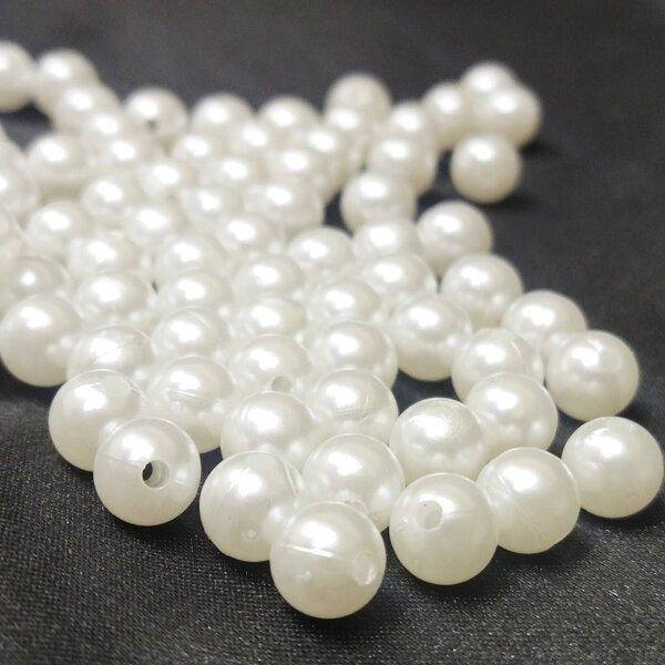 

(20 грамм) Жемчуг бусины пластик Ø8мм Sindtex (70-80шт) Цвет - Белый (СИНДТЕКС-1885)