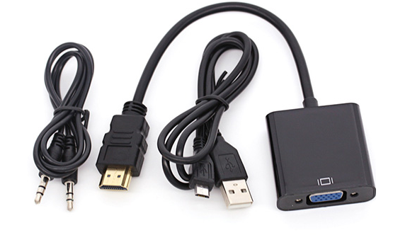

Конвертер Shuole HDMI to VGA +Audio + питание конвертер переходник адаптер, Черный