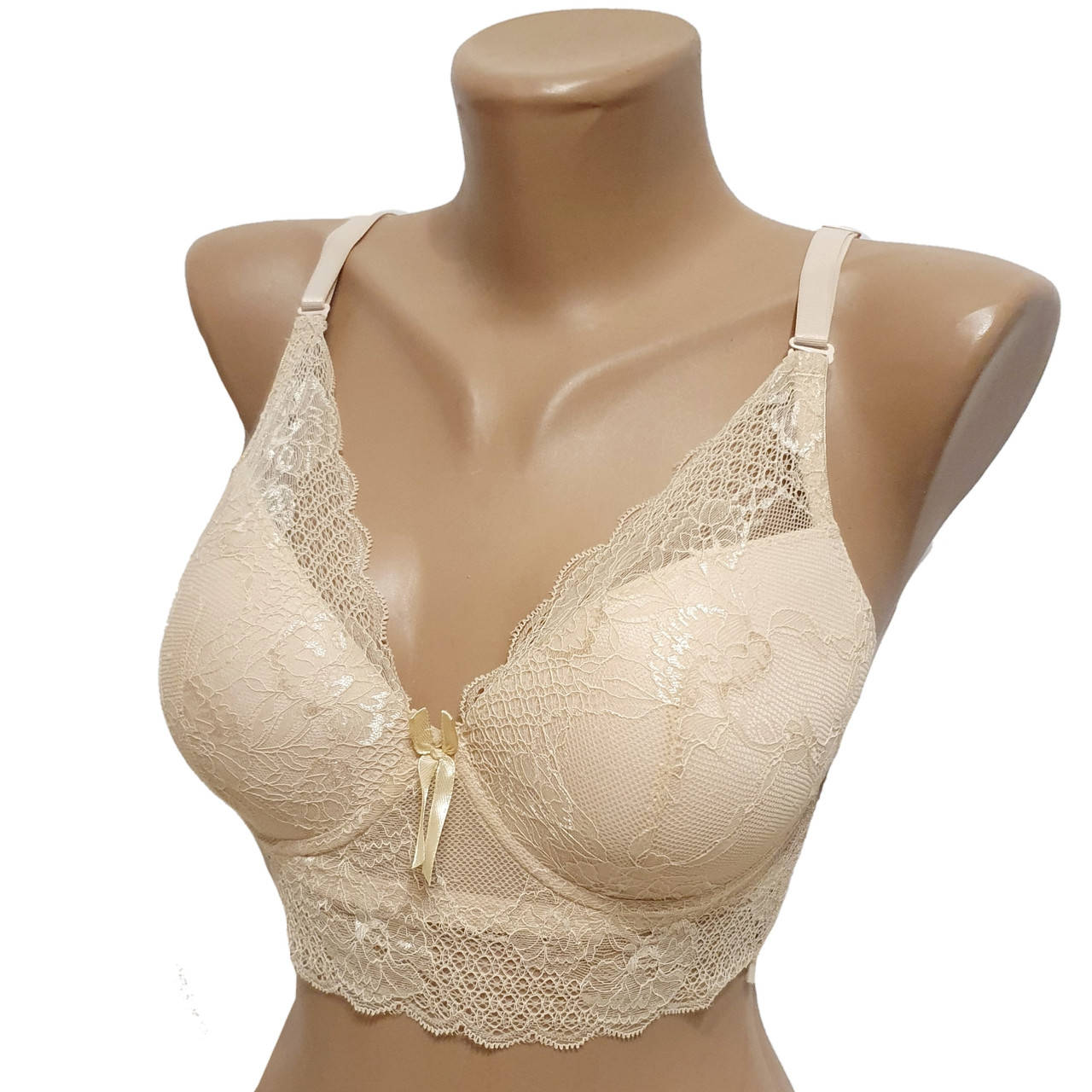 

Шикарный бюстгальтер на три крючка 85С, Бежевый