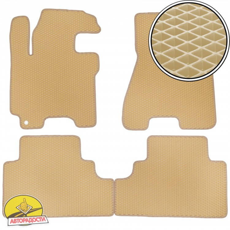 

Коврики в салон для Hyundai Tucson '03-09, EVA-полимерные, бежевые (Kinetic), Бежевый