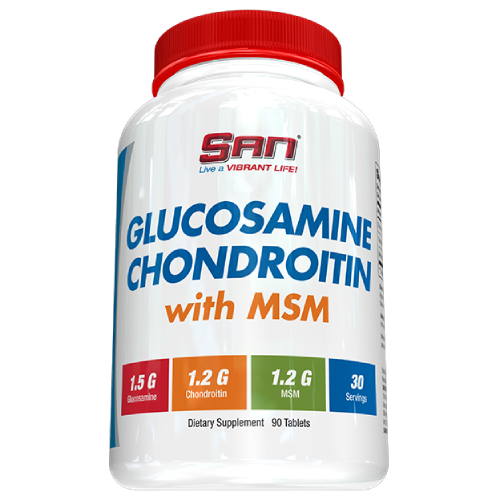 

Для суставов и связок SAN Nutrition Glucosamine & Chondroitin with MSM 90 таблеток