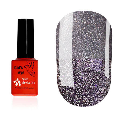 

Гель-лак Molekula Cat's Eye Flash Effect кошачий глаз № FC03(серо-фиолетовый, светоотражающий), 6 мл