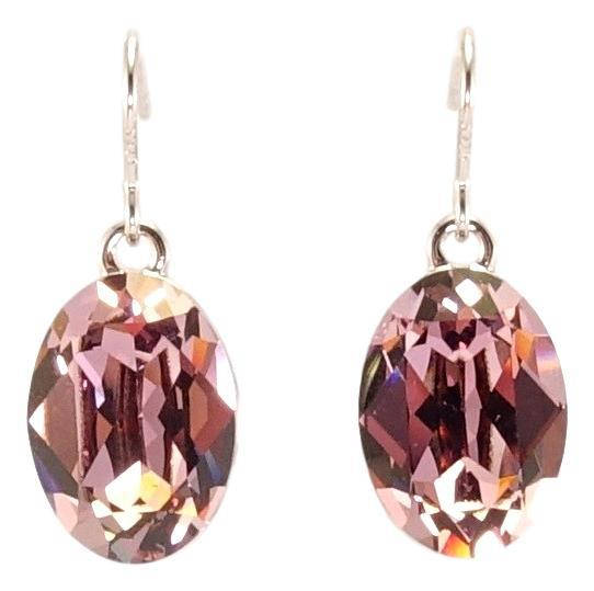 

Серьги Xuping Родий с кр-ми Swarovski подвески французский замок "Овальный кристалл Light Amethyst"
