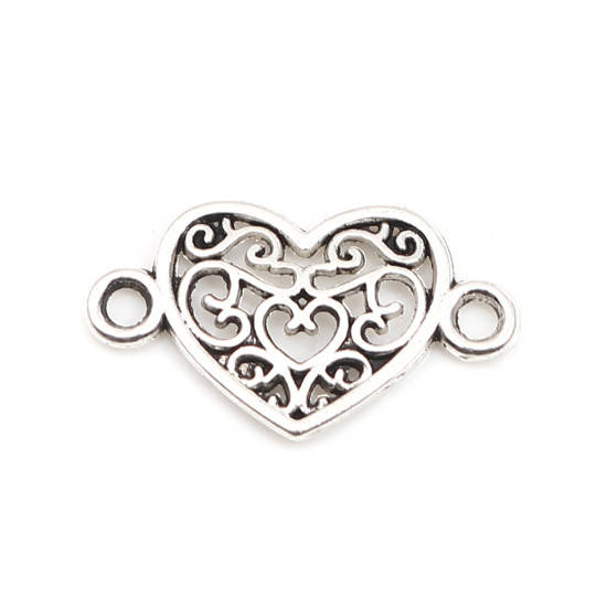 

Коннектор Finding Сердце узор Античное серебро 21 мм x 12 мм