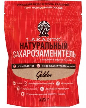 

Натуральный сахарозаменитель Lakanto S золотой (235 г) Saraya, Япония