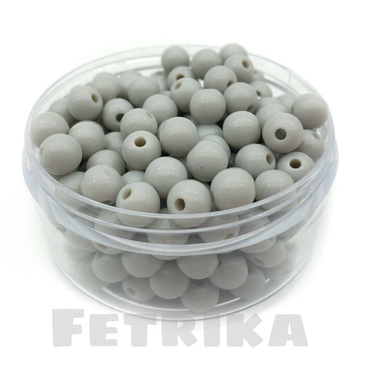 

Бусины пластиковые серые 8 мм, Серый