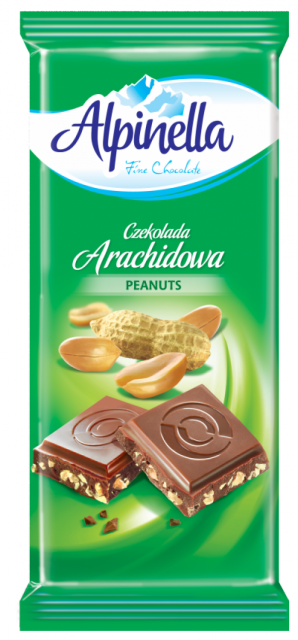 

Шоколад Alpinella молочный с арахисом 90г