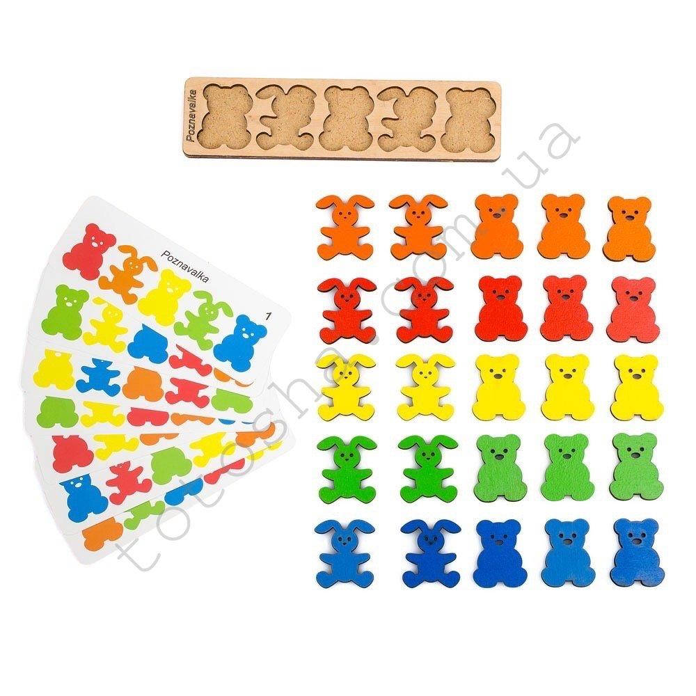 

Деревянная игра сортер / рамка-вкладыш Зайки и мишки Познавалка 1200100 Poznavalka