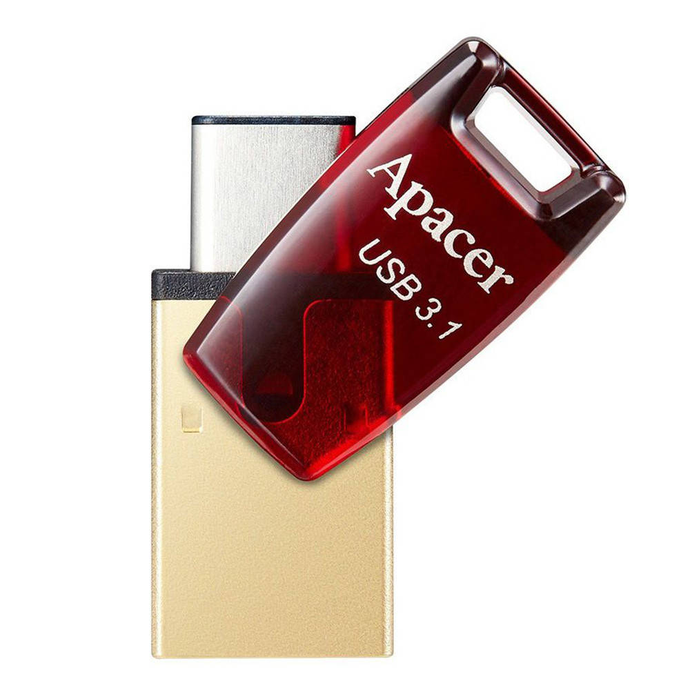

USB / Type-C флешка Apacer AH180 16GB USB 3.1 Red, Красный