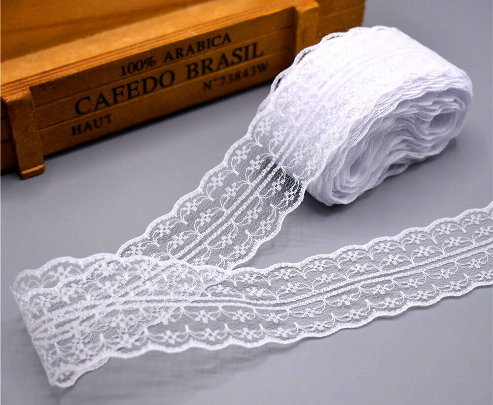 

(10 метров) Кружево сетка, 5см ширина, Аллюр, Белый (сп5нг-0112)