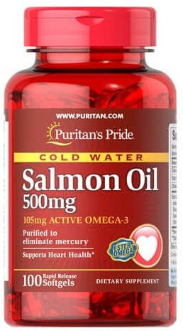 

Омега Puritan`s Pride - Salmon Oil 500 мг (100 капсул)