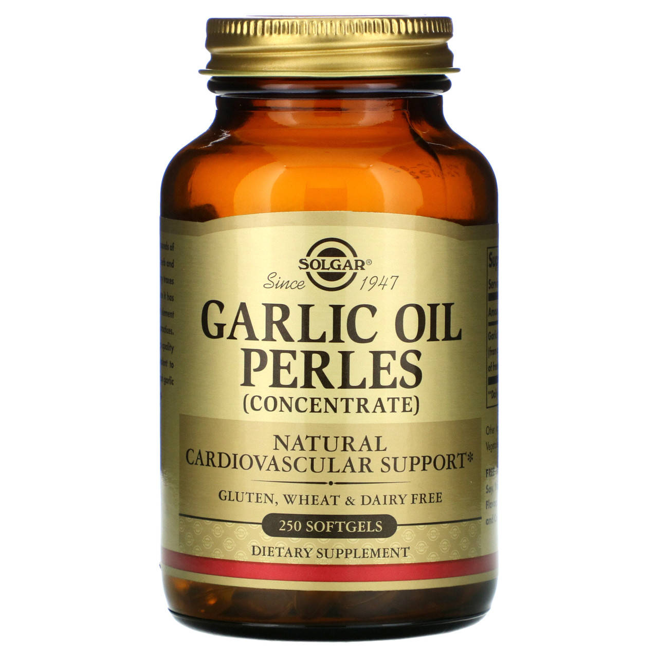 

Чесночное масло (Garlic Oil Perles), Solgar, 250 капсул (SOL-01221)