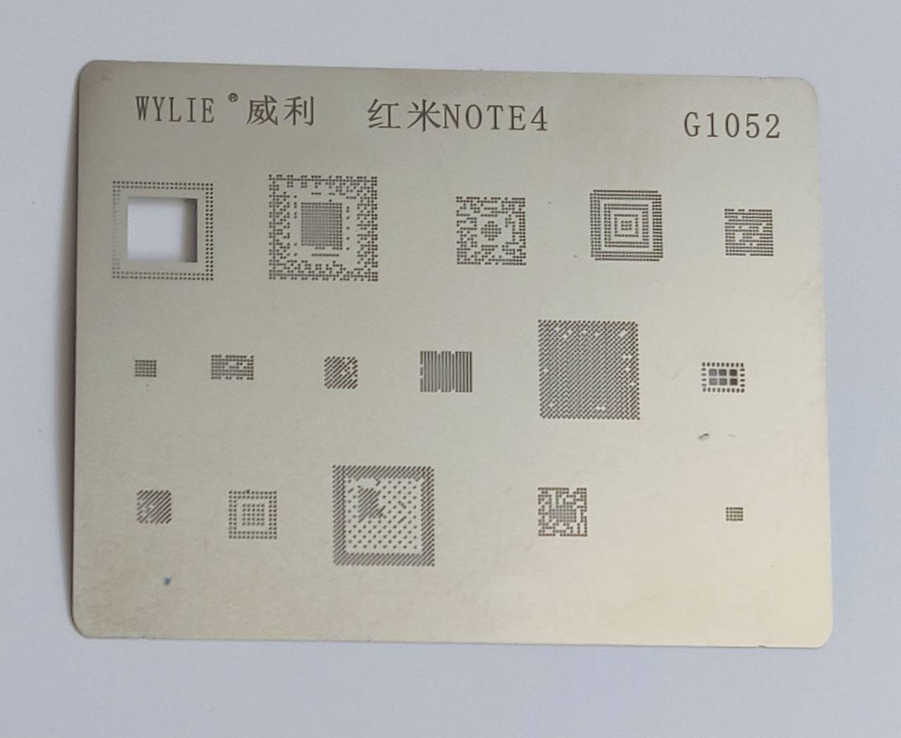 

Трафарет BGA G1052 для Xiaomi Redmi Note 4. MSM8610, MSM8928, Lc1860 cpu, WCN3660B, PM8926