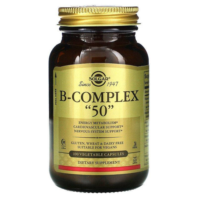 

B-комплекс "50", B-Complex "50", Solgar, 100 вегетарианских капсул (SOL-01121)