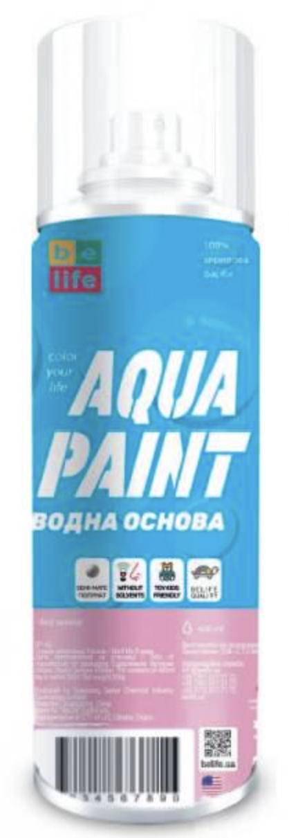 

Лак глянцевый на водной основе универсальный BeLife Aqua Paint, 400 мл Аэрозоль