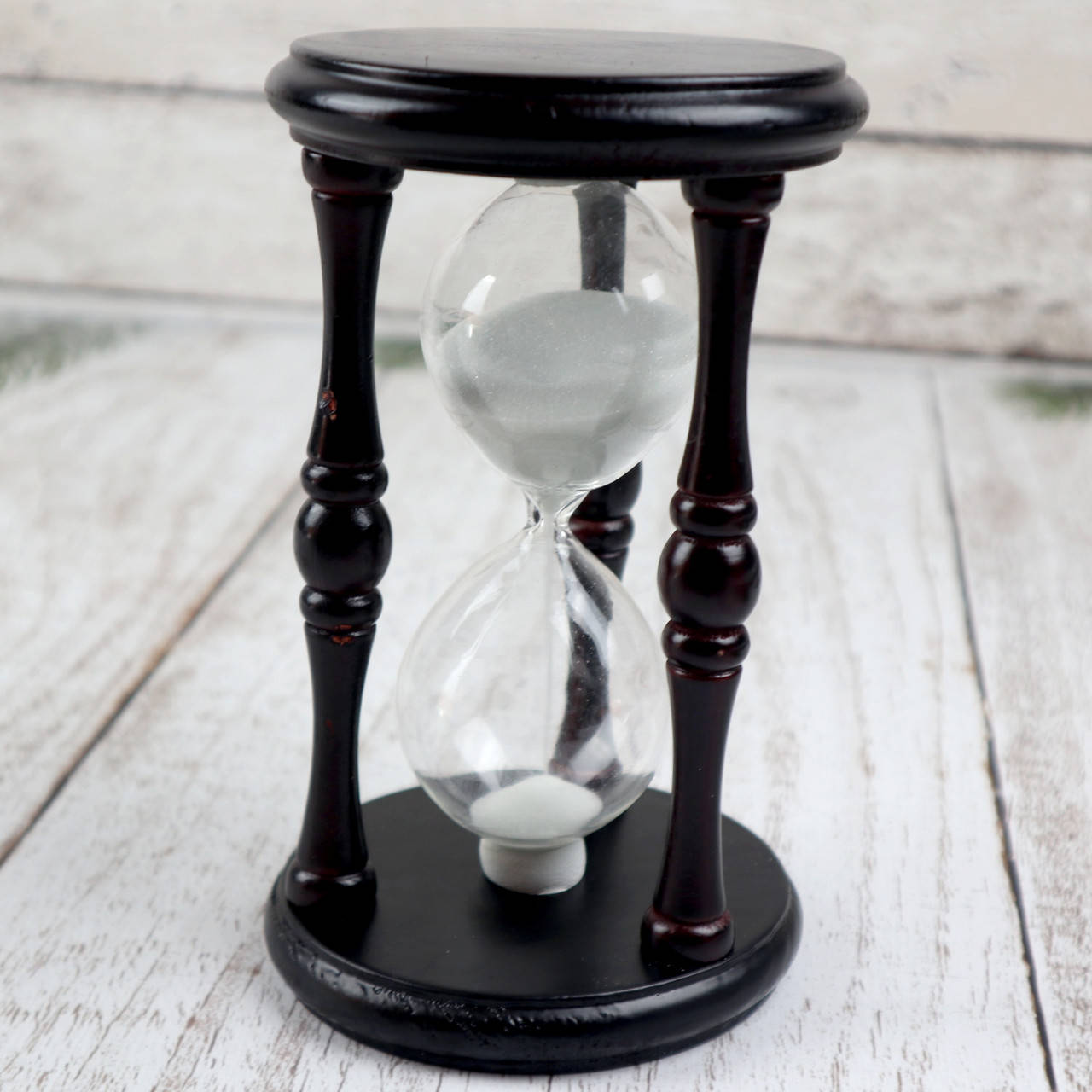 

Песочные часы Сувенир Для декора Деревянные Черные, белый песок (Настоящие фото)