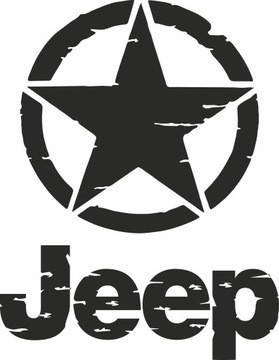 

Виниловая наклейка на авто - Звезда + Jeep 50х70 см, Разные цвета