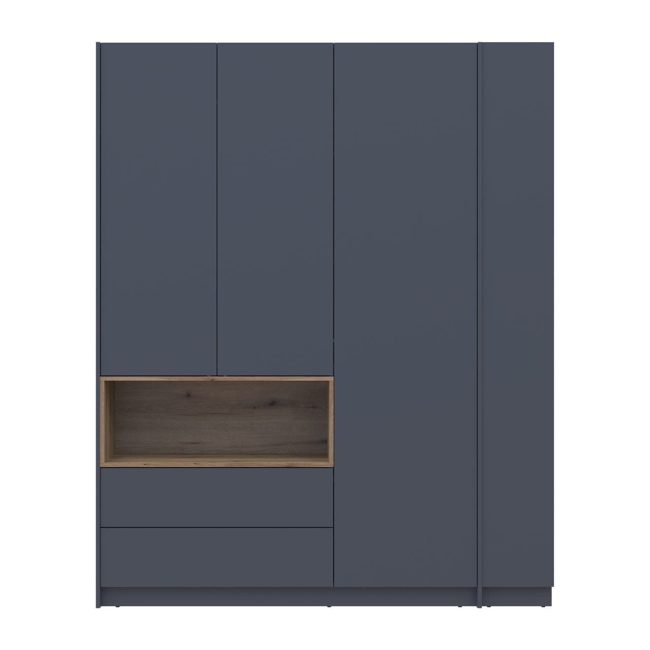 Шафа для одягу з нішею та етажеркою Doros Дейл Графіт/Дуб Евок 3 ДСП 178х52х220 (44900337) 3