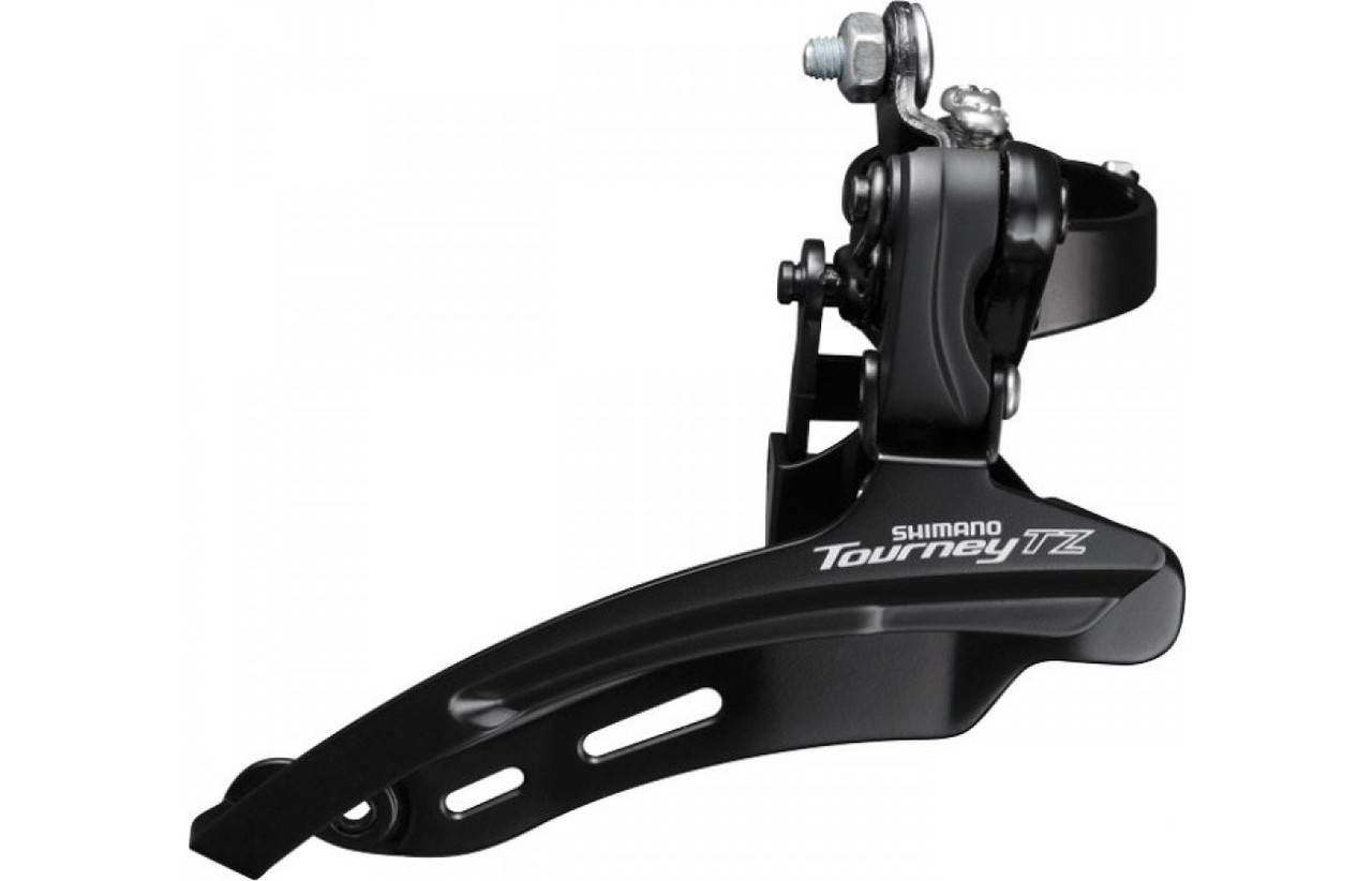 

Переключатель передний Shimano FD-TZ500 нижняя тяга, 28,6мм, 42Т. черный (fd-tz500-down)