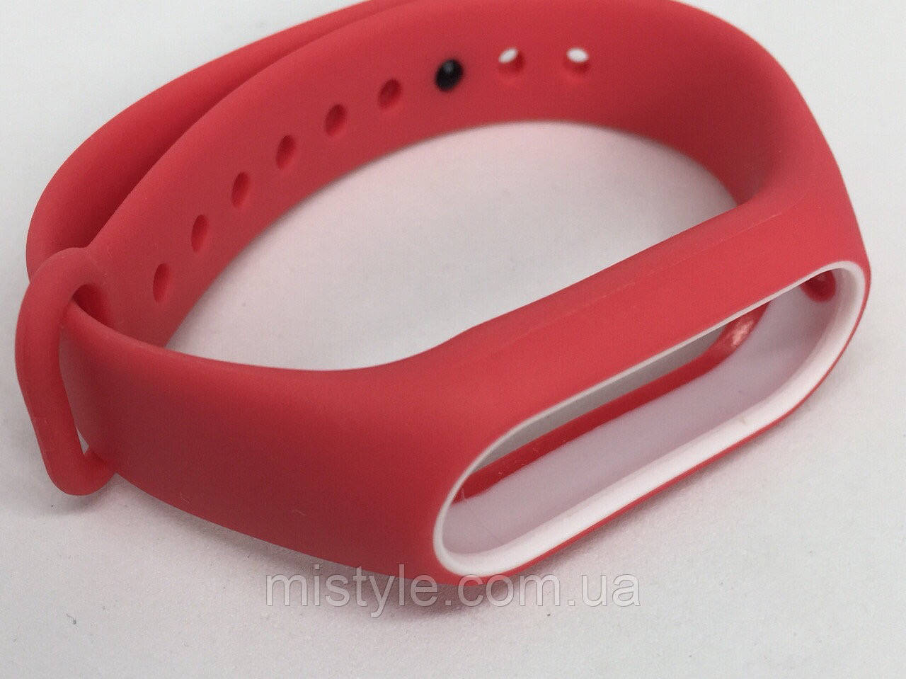 

Ремешок для Xiaomi mi band 2 красный с белым ободком