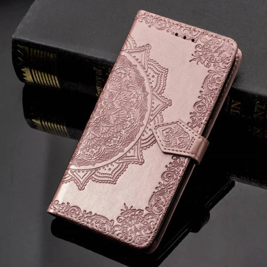 

Чехол книжка Mandala для Xiaomi Redmi Note 9s / Note 9 Pro кожаный (Разные цвета) Розовый