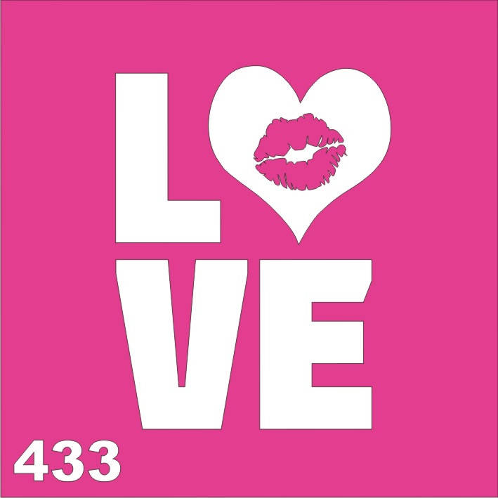 

Трафарет Love для био-тату хной, блеск тату Boni Kasel № 433