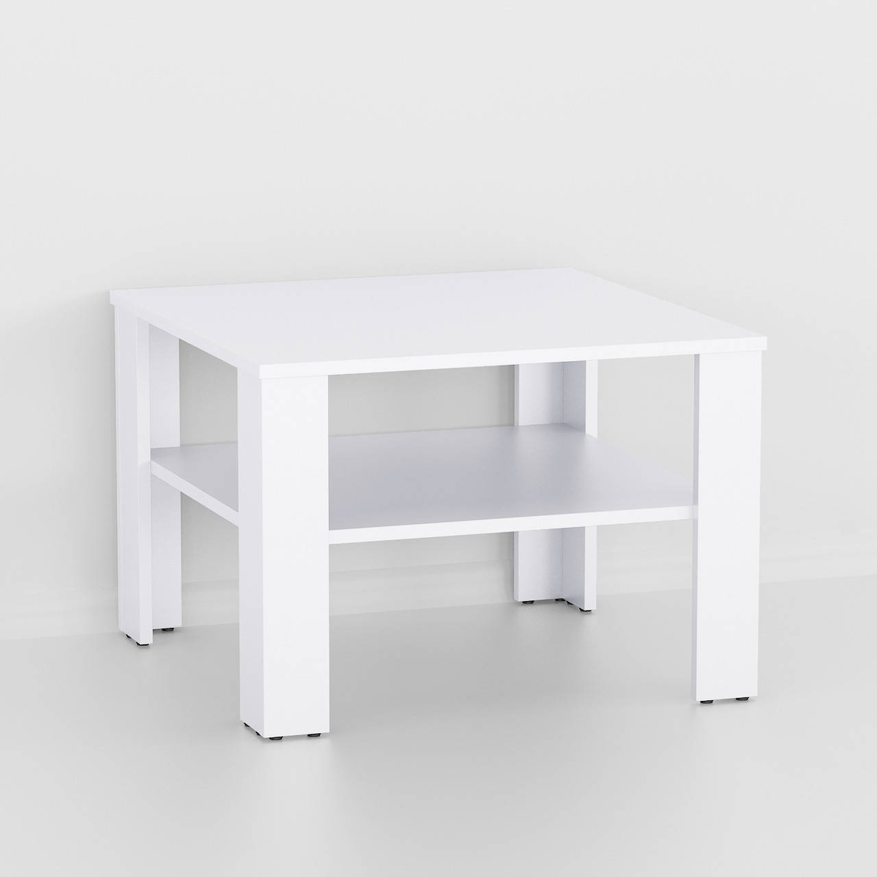 

Стол журнальный, кофейный столик c полкой G0055 Белый