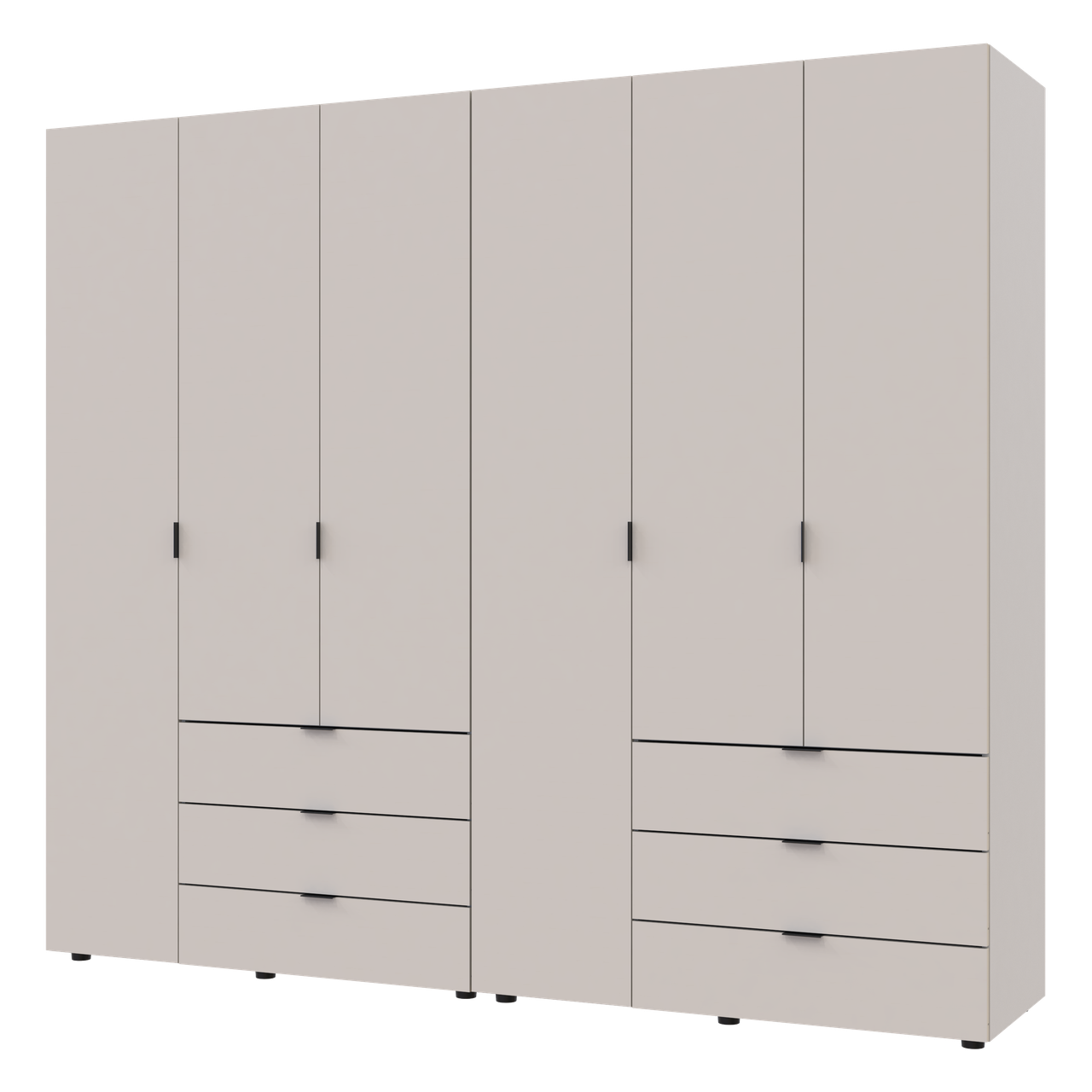 Розпашна Шафа для одягу Doros Гелар комплект Кашемір 3+3 ДСП 232.4х49.5х203.4 (80737640) 3