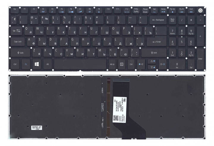 

Клавиатура Acer Aspire V15 V5-591 V5-591G с подсветкой, Черный