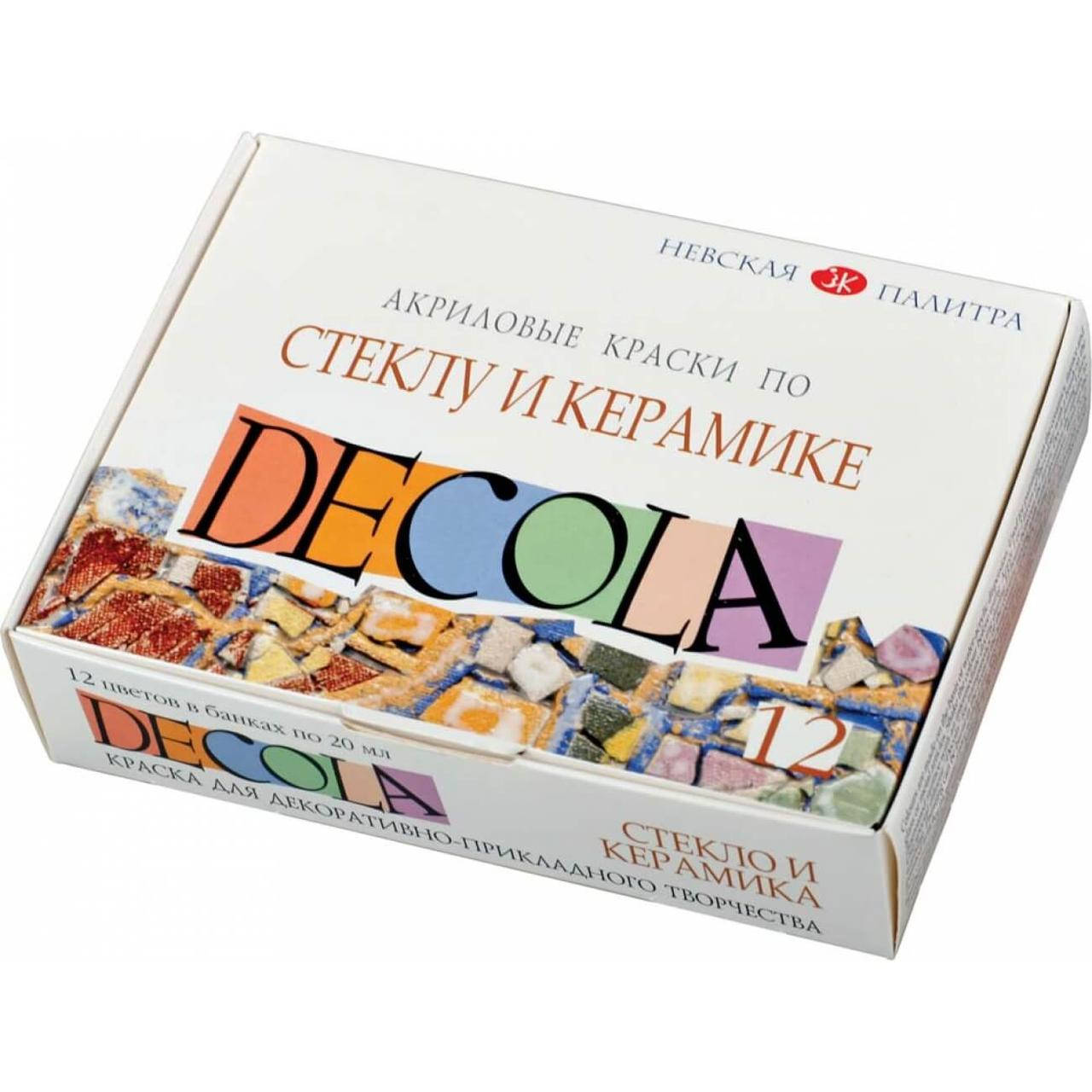 

Набор акриловых красок Невская Палитра "Decola" стекло и керамика 12 цветов 20ml