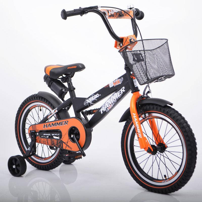 

Детский Велосипед с ручкой "HAMMER-16" S600 Колёса 16’’х2,4’ Черно-оранжевый