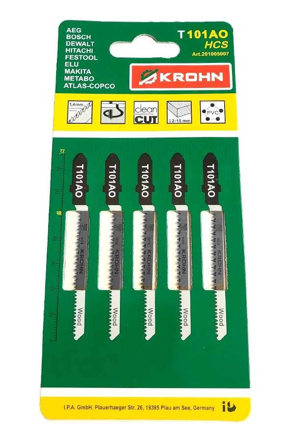 

Пилки для лобзика KROHN 101AO 5шт. по дереву