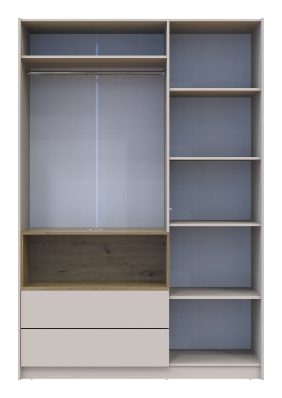 Шафа для одягу з нішею Doros Дейл Кашемір/Дуб Артізан 3 ДСП 150х52х220 (80737726) 6