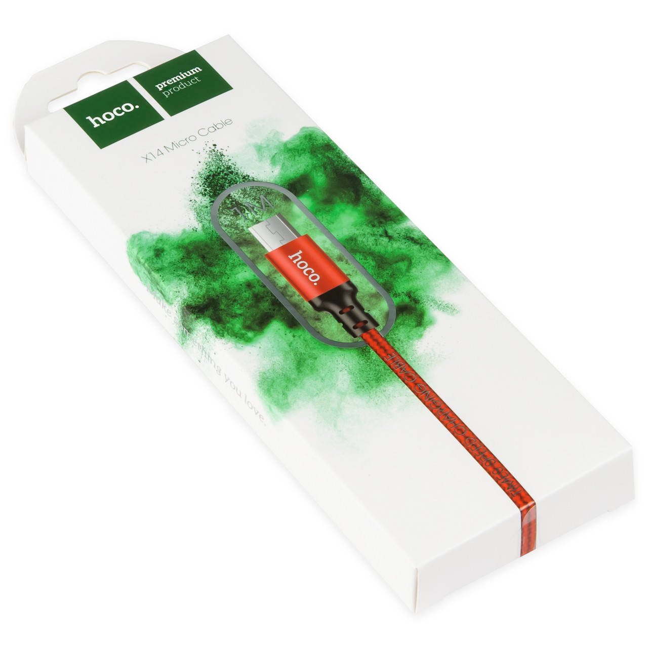 

Кабель USB - Micro USB HOCO X14 1м 2.4А чёрно-красный