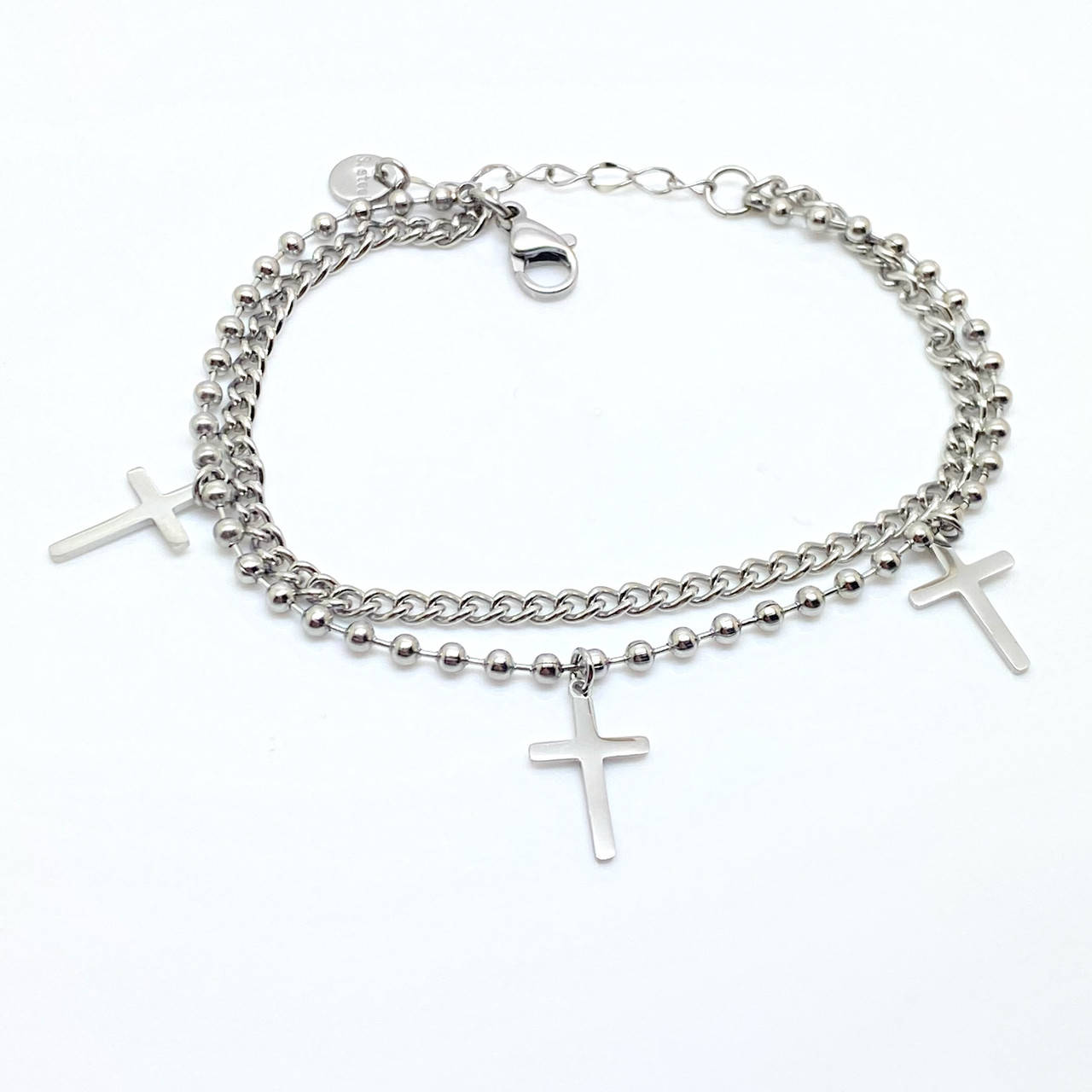 

17+3 см. Браслет с крестами xuping