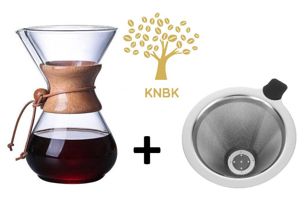 

Кемекс для кофе 800 мл. (Chemex 6 cup) с металлическим многоразовым фильтром, Прозрачный