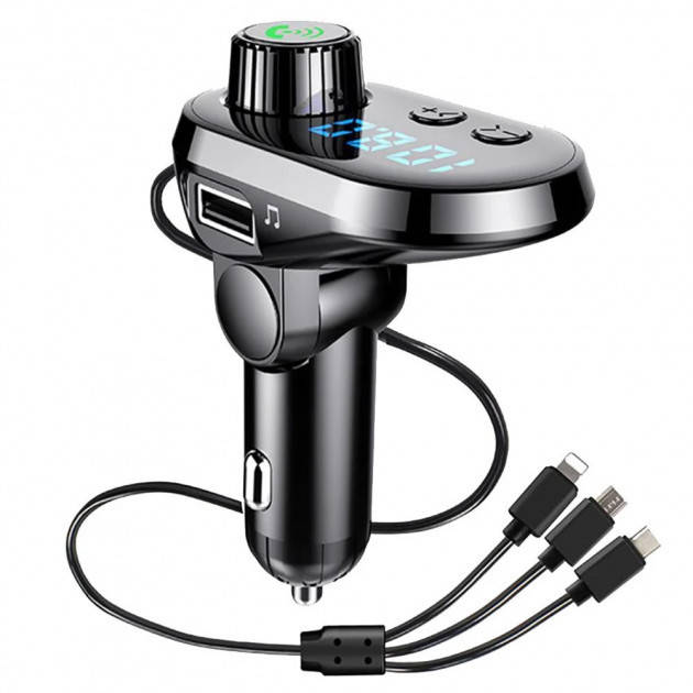 

Автомобильный FM модулятор Bluetooth трансмиттер MP3 с LCD экраном и зарядным кабелем 3в1 GSO MND