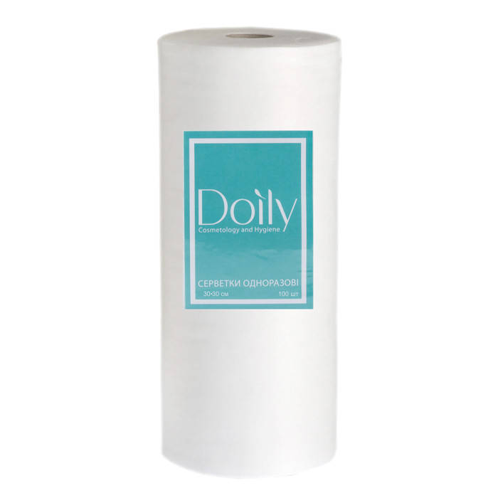 

Салфетки в рулоне Doily 30х30см из спанлейса, гладкая (100шт)