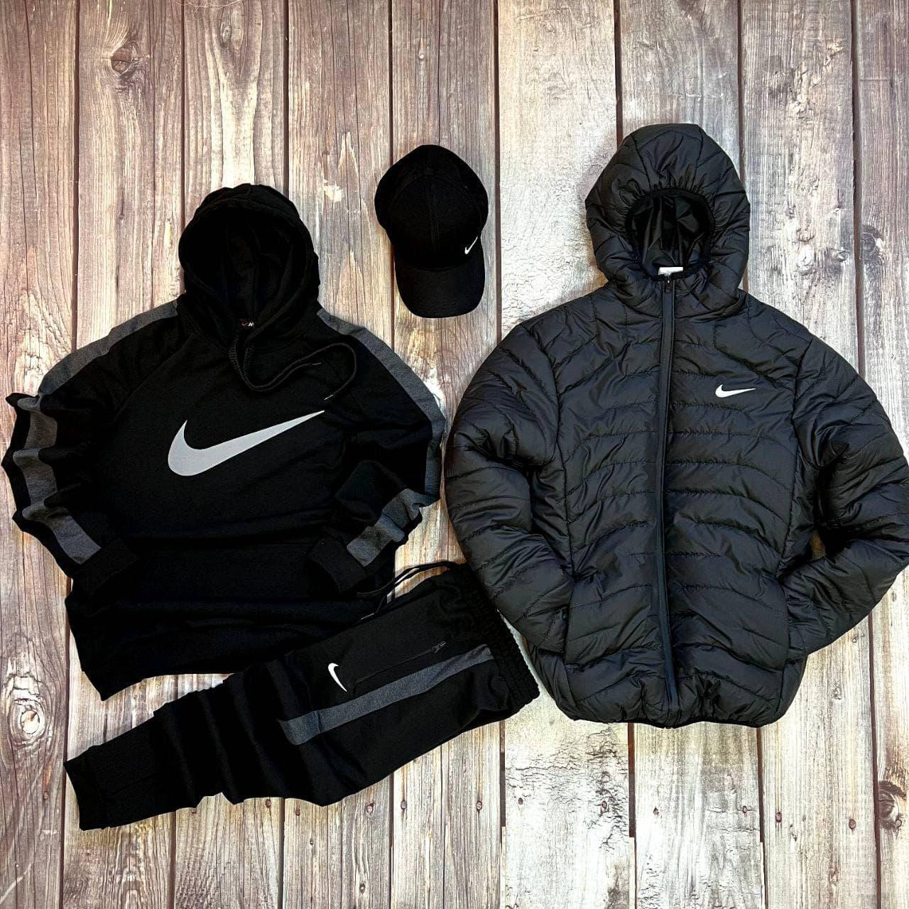 

Мужской спортивный костюм Nike 2022 с курткой Черный