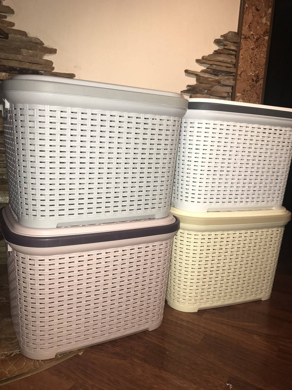 

Корзина для хранения с крышкой 30л Rattan Sandik IRAK PLASTIK .