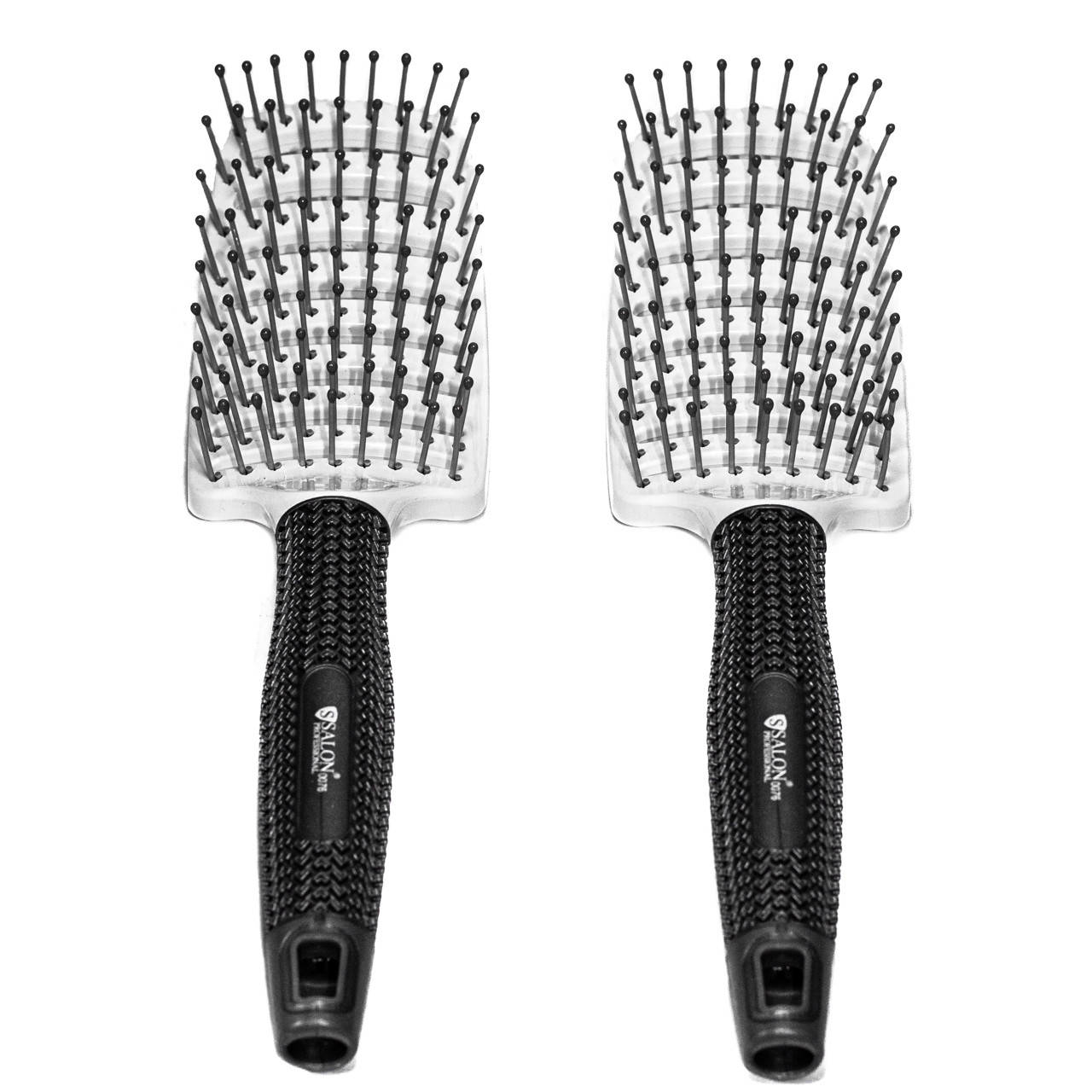 

Расчёска для волос массажная продувная изогнутая Salon Professional 0076, Белый