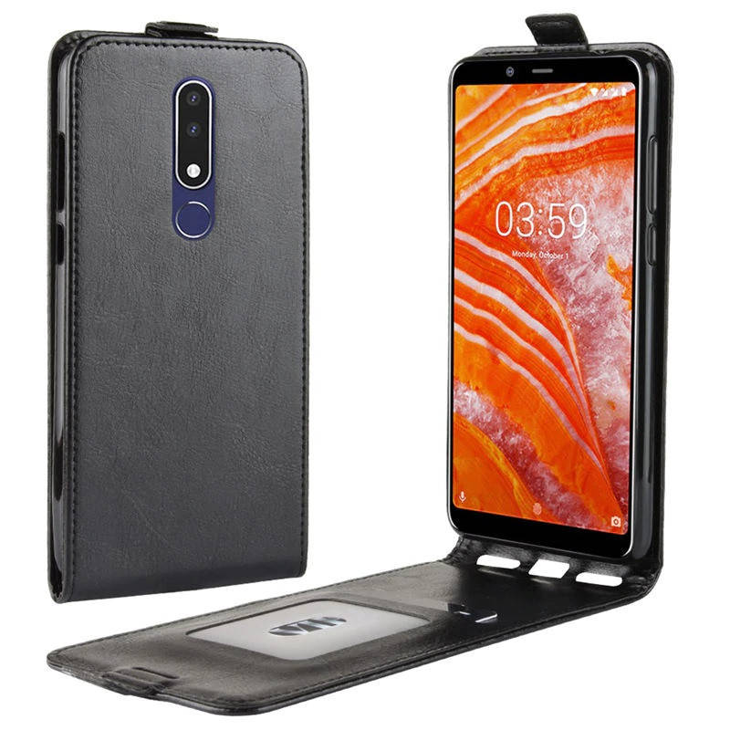 

Чехол IETP для Nokia 3.1 Plus / TA-1104 флип вертикальный кожа PU черный