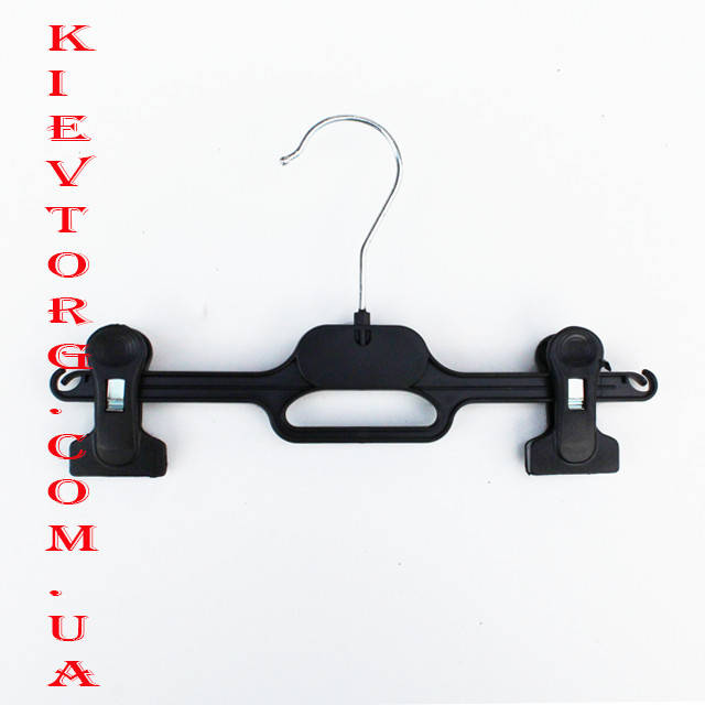 

Детские вешалки плечики тремпеля с прищепками для юбок и брюк (брючные) в шкаф, 25 см, Черный