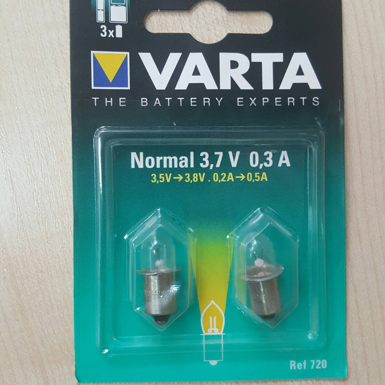 

Лампочка Varta 720 для фонаря, аргон, 3.7В, 0.3А